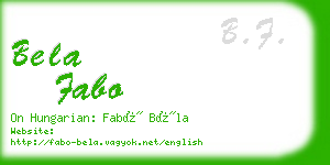 bela fabo business card